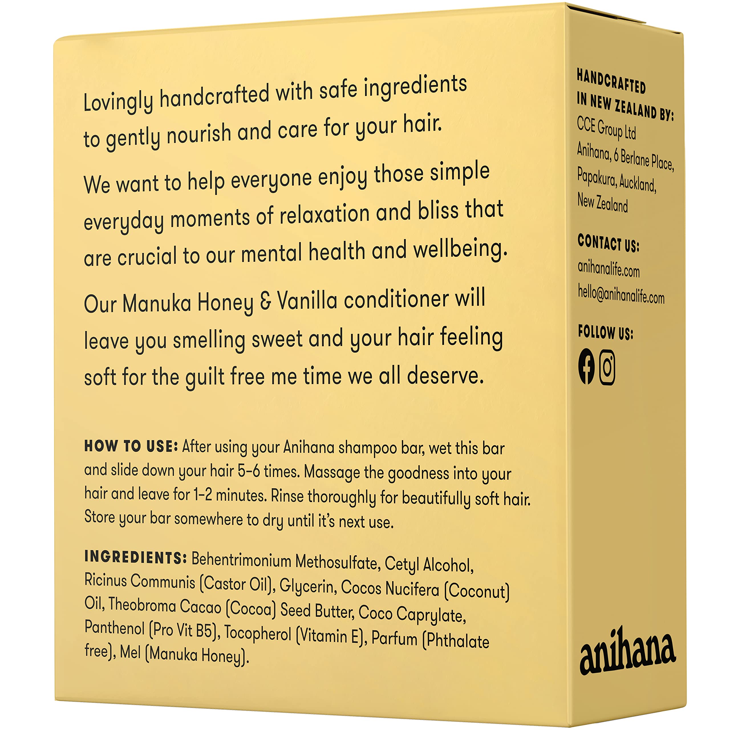 ANIHANA product label focusing on ingredients and transparency benefit