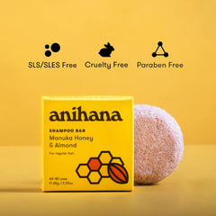 Hands creating creamy lather with ANIHANA shampoo bar for efficient cleansing benefit