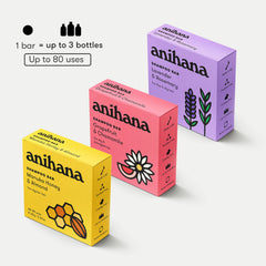 ANIHANA bar in a hand demonstrating compact 2.29 oz size and travel convenience