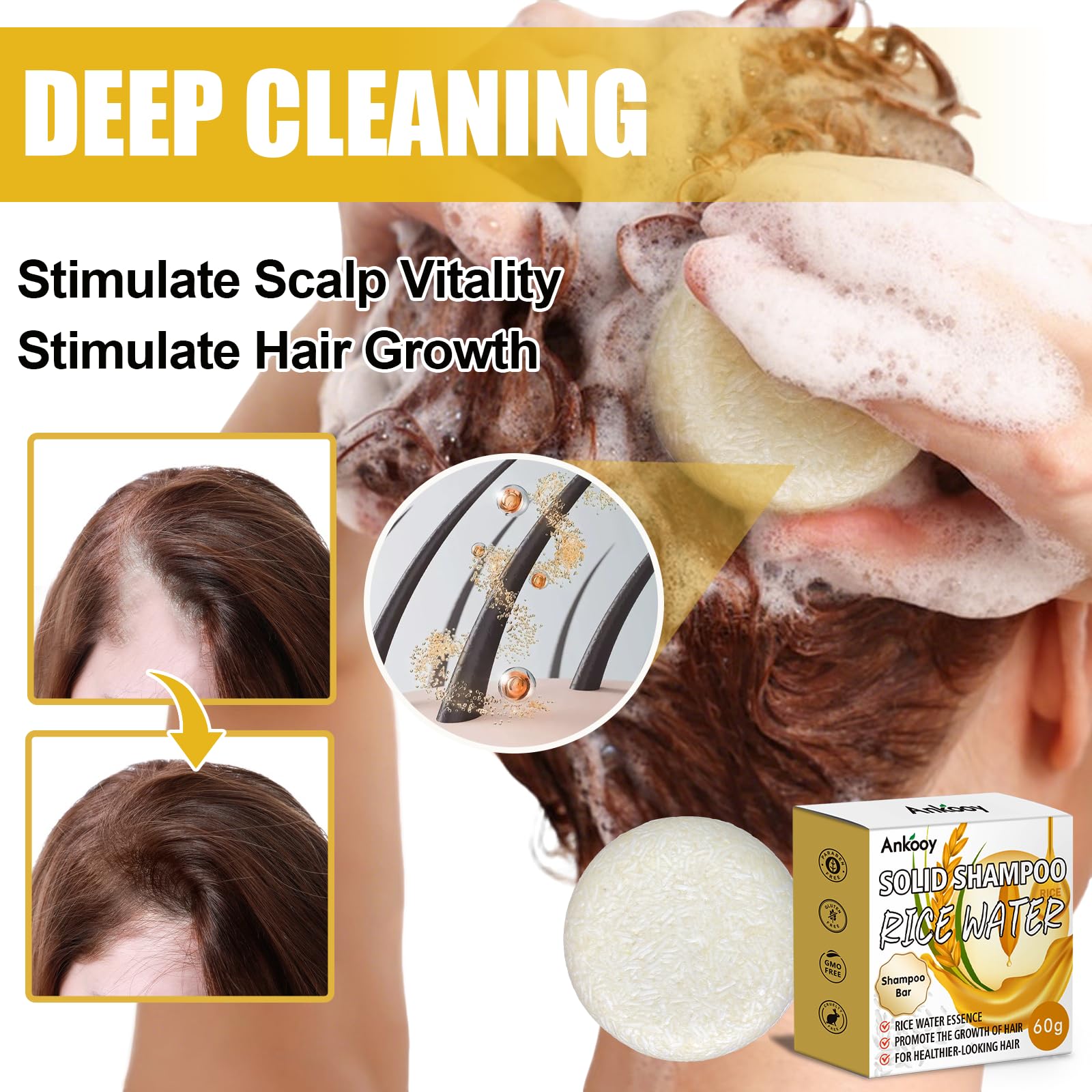 ANKOOY conditioner bar with visible botanicals providing deep nourishment
