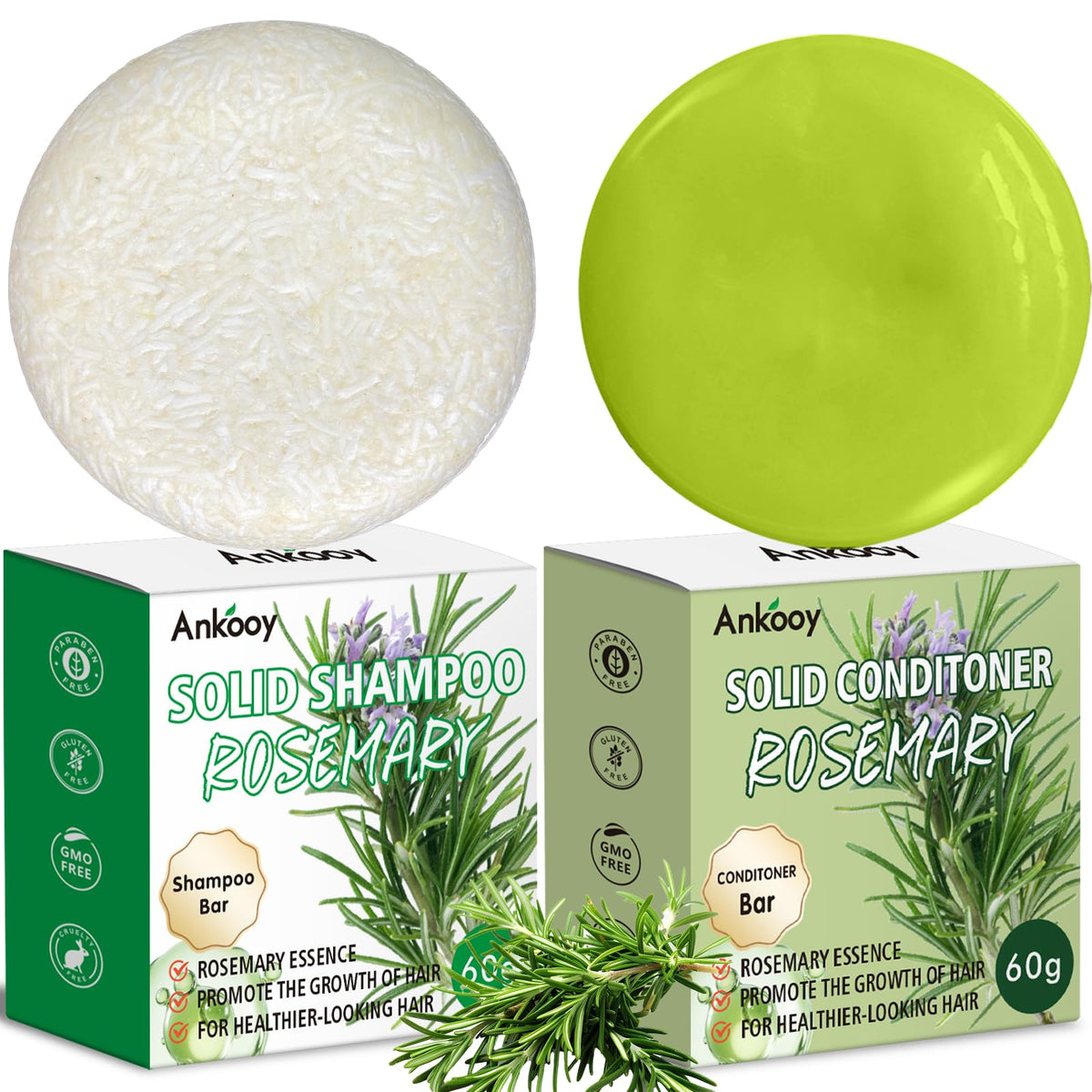 ANKOOY front packaging of shampoo and conditioner set shows eco benefits