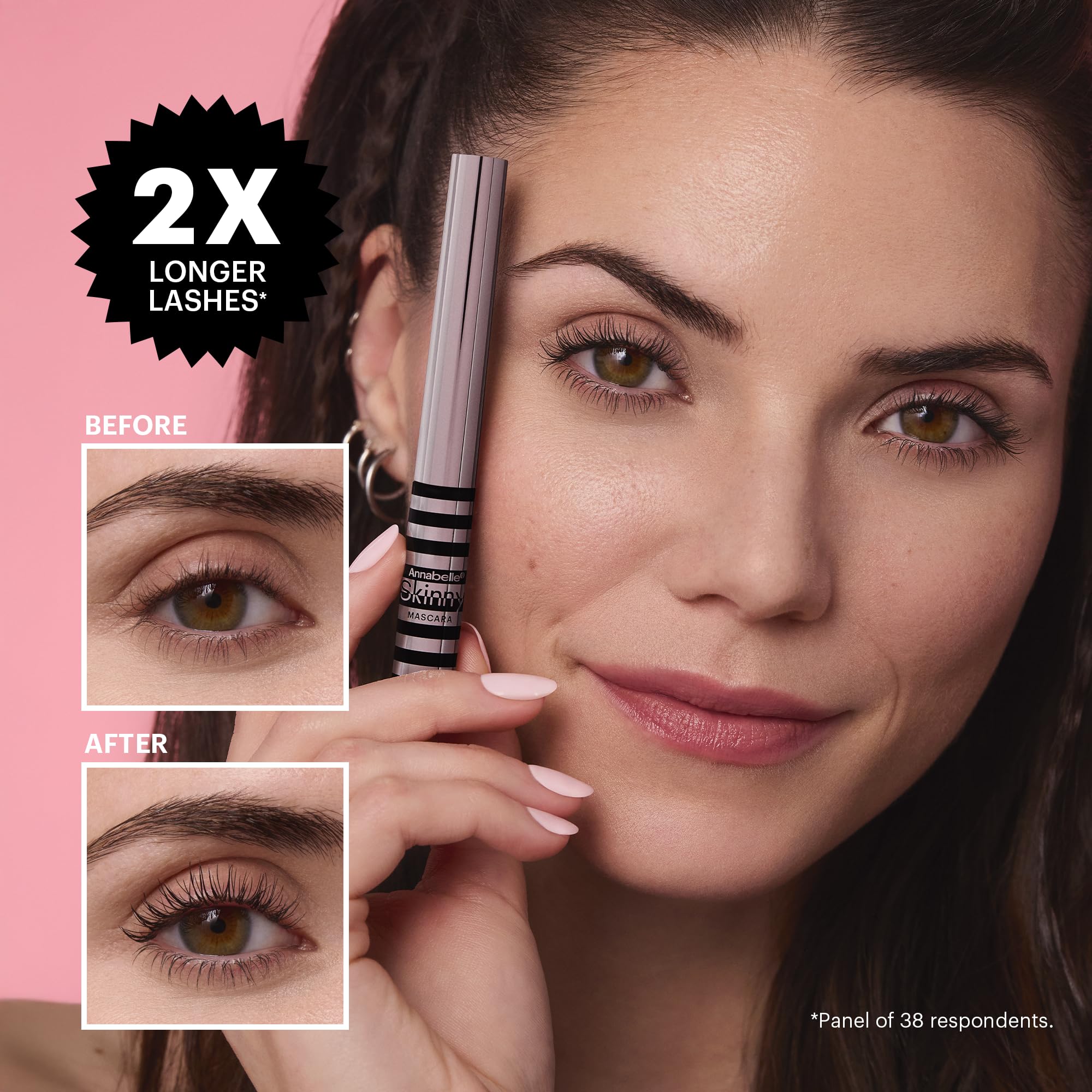 Annabelle skinny mascara brush closeup illustrating microscopic wand for precise application
