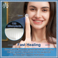 AnnaChoice patch texture with hyaluronic droplet showing hydration support