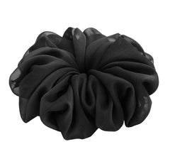 AnnushkaHomeDecor front packaging showing black chiffon scrunchie and clear box—perfect gift