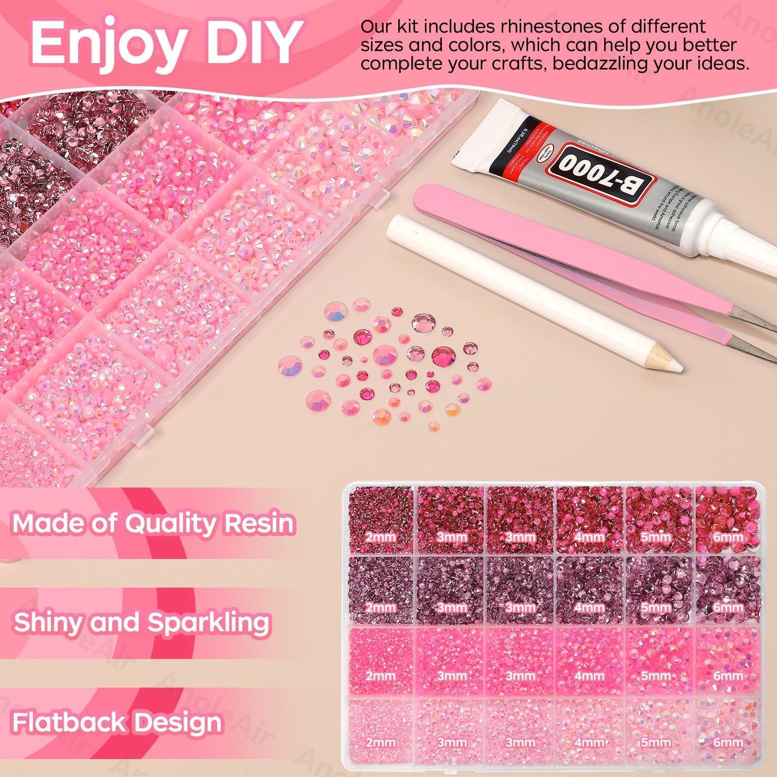 Close-up of AnoleAir pink resin showing bright luster and consistent color