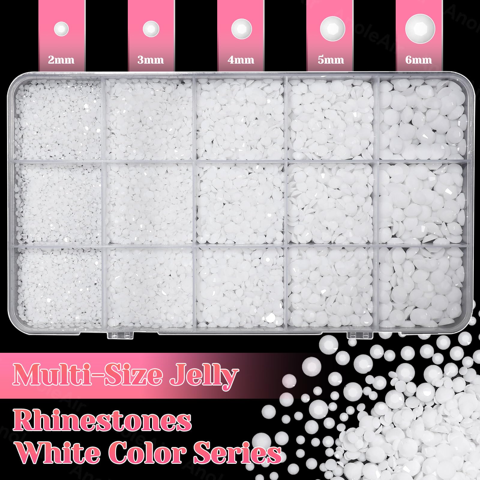 Close-up of AnoleAir rhinestone facets highlighting glossy cut and bright reflective sparkle