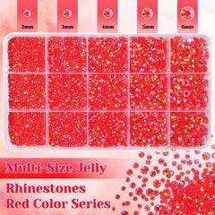 AnoleAir close-up of faceted red rhinestone highlighting bright sparkle
