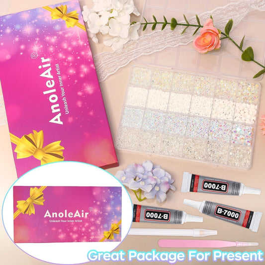 AnoleAir compartmented storage box keeping rhinestones sorted and accessible