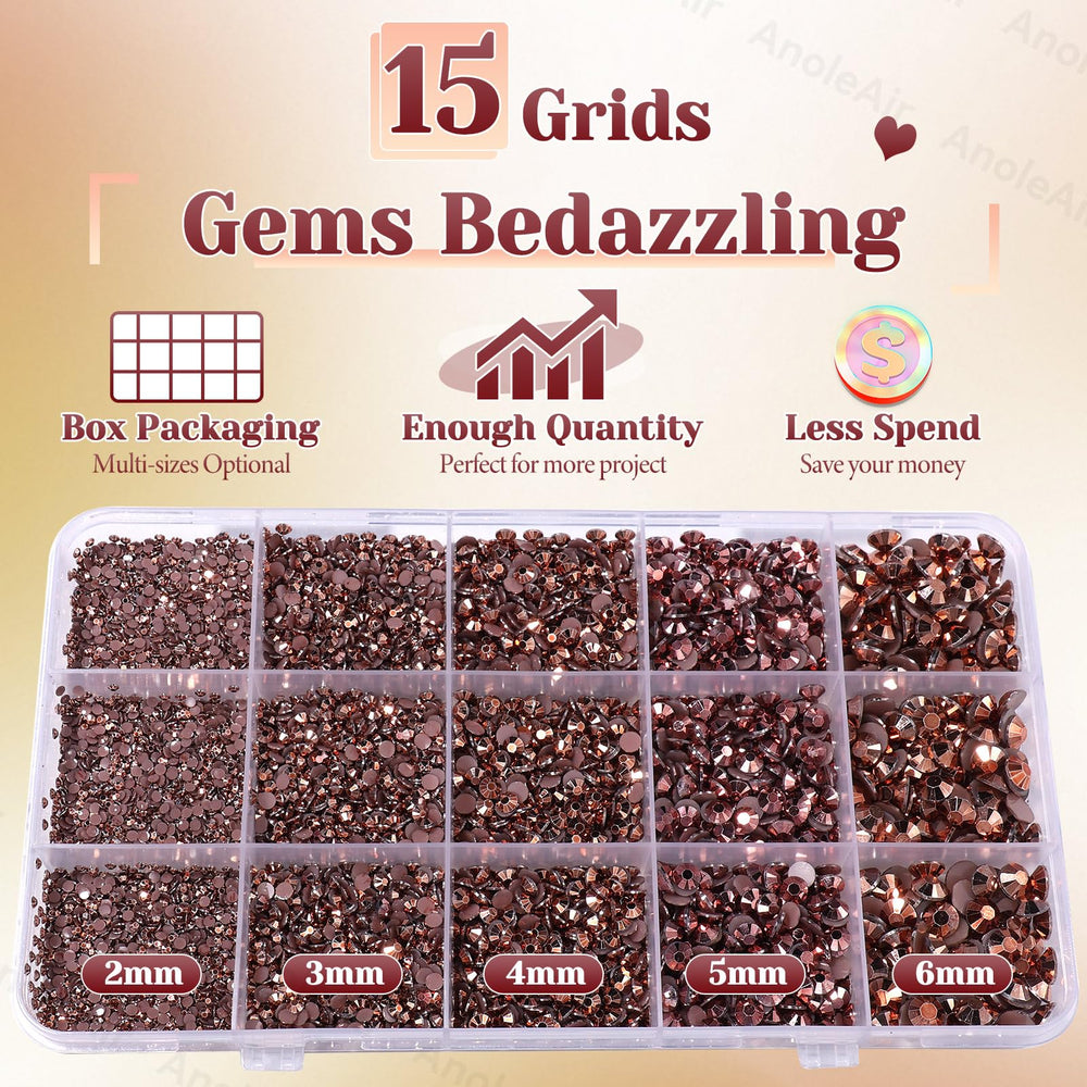 AnoleAir flatback rhinestones reflecting light and showing glossy facet detail for shine