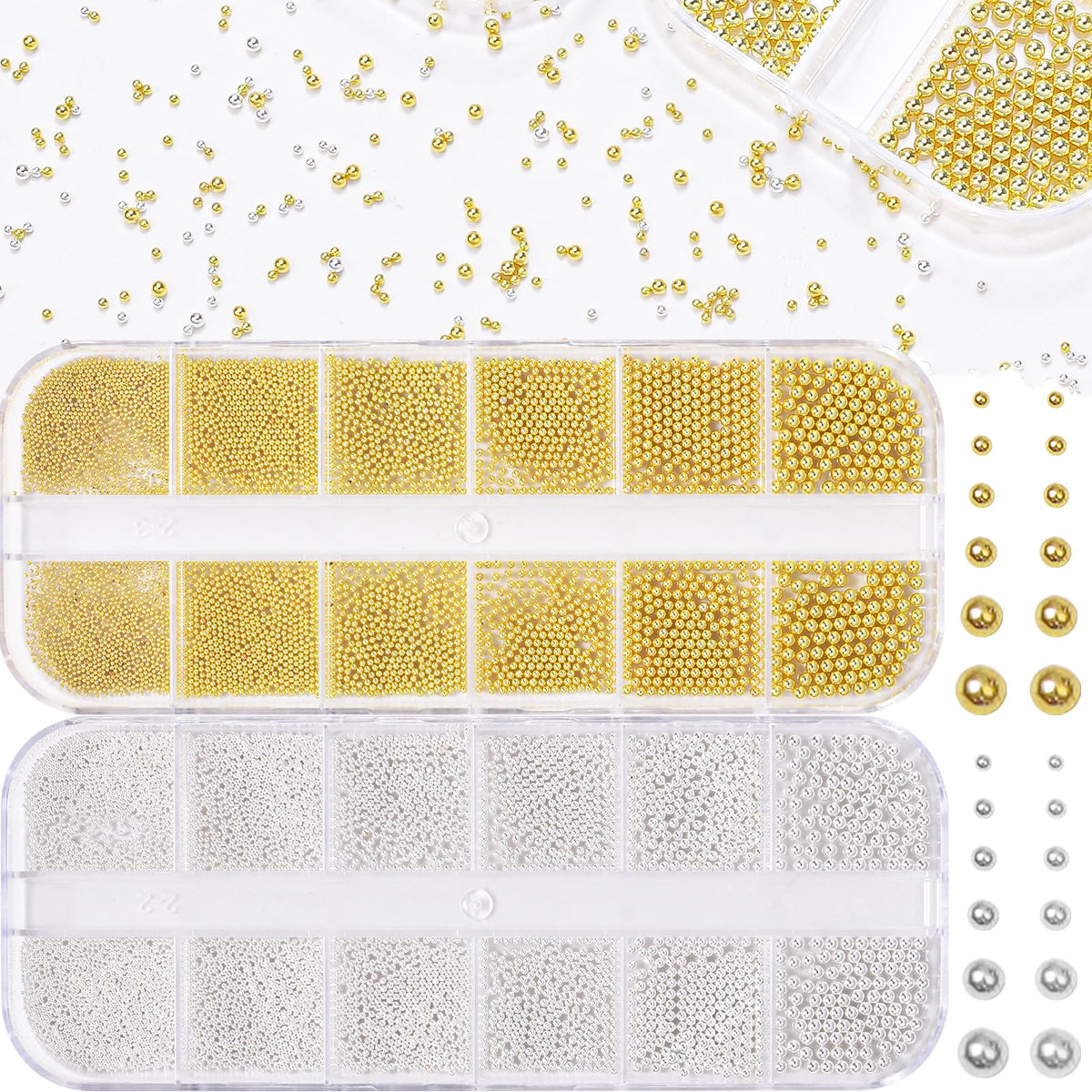 AnoleAir front packaging showing gold and silver bead boxes for clear storage benefit