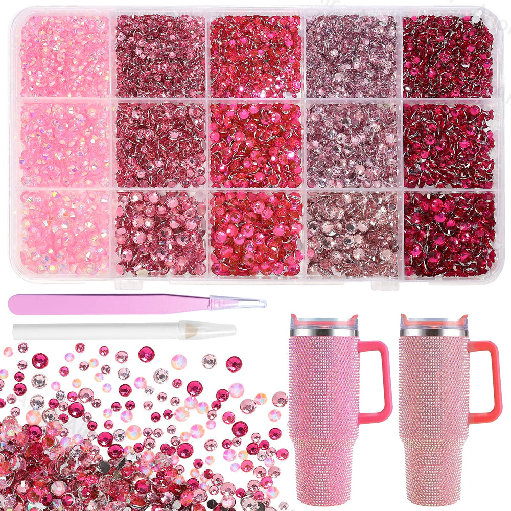 AnoleAir front packaging showing pink rhinestones and included tools for easy crafting