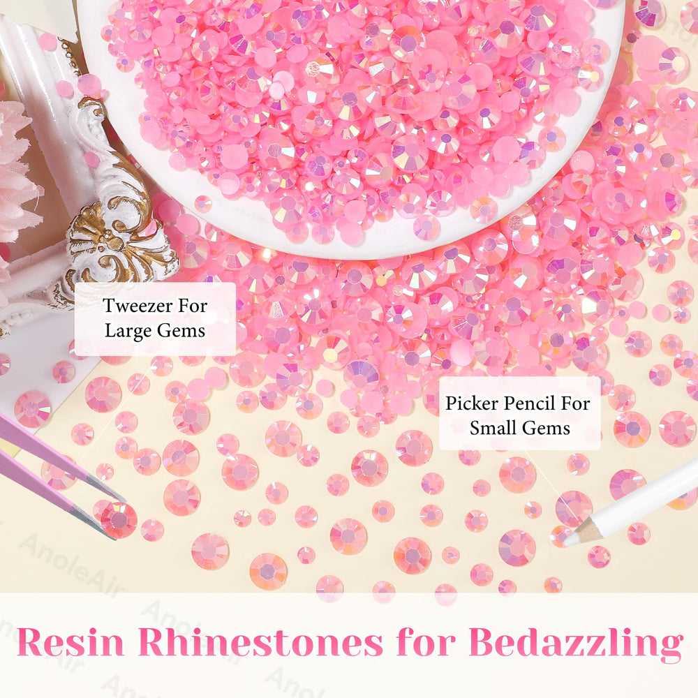 AnoleAir pink gems adhered to a tumbler demonstrating secure, shiny decoration