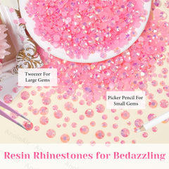 AnoleAir pink gems adhered to a tumbler demonstrating secure, shiny decoration