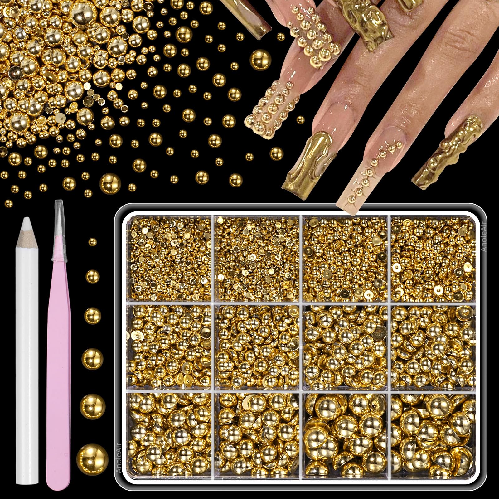 AnoleAir front packaging showing 12 grids and included tools, clear organization benefit
