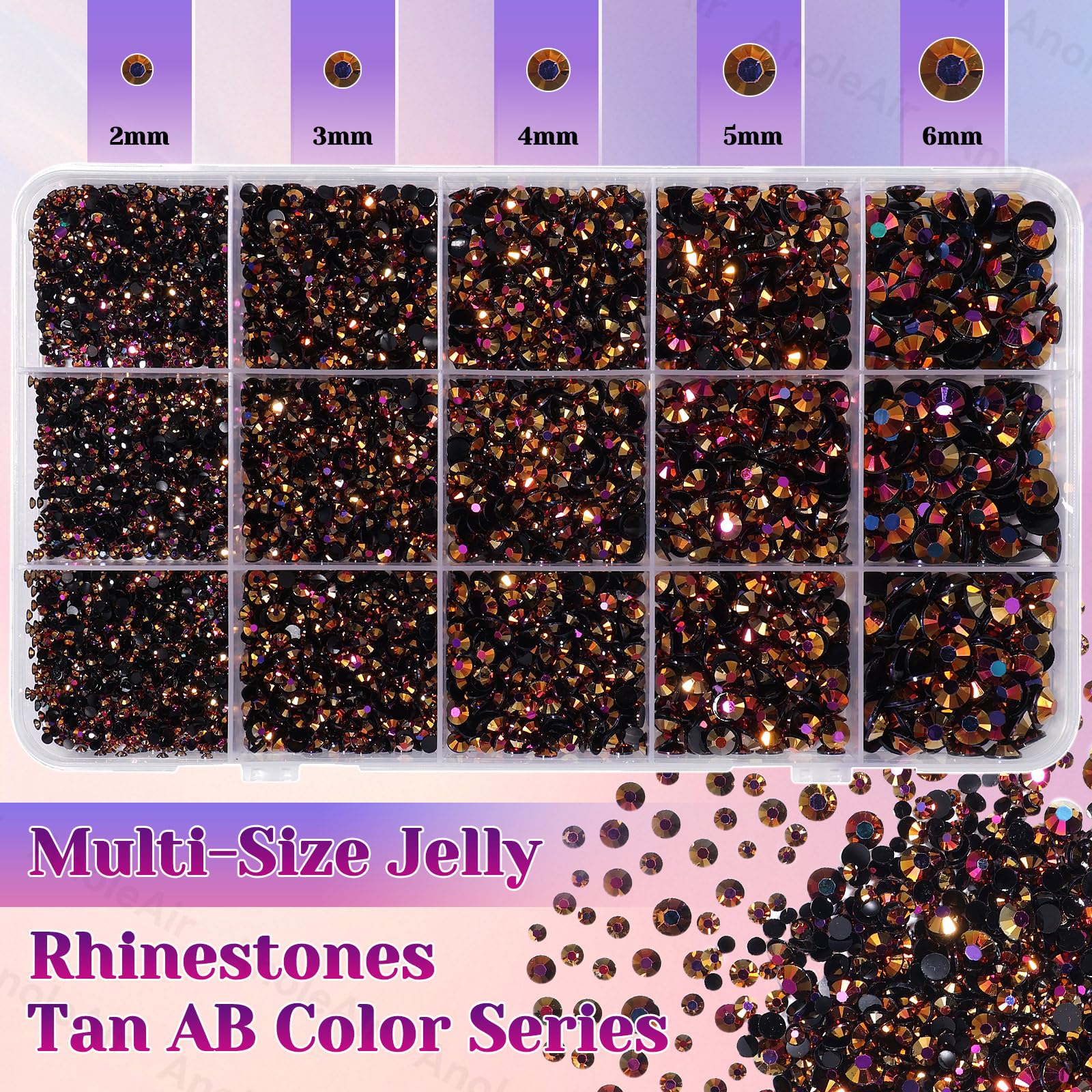 AnoleAir close-up of mixed-size facets showing sparkle and clarity