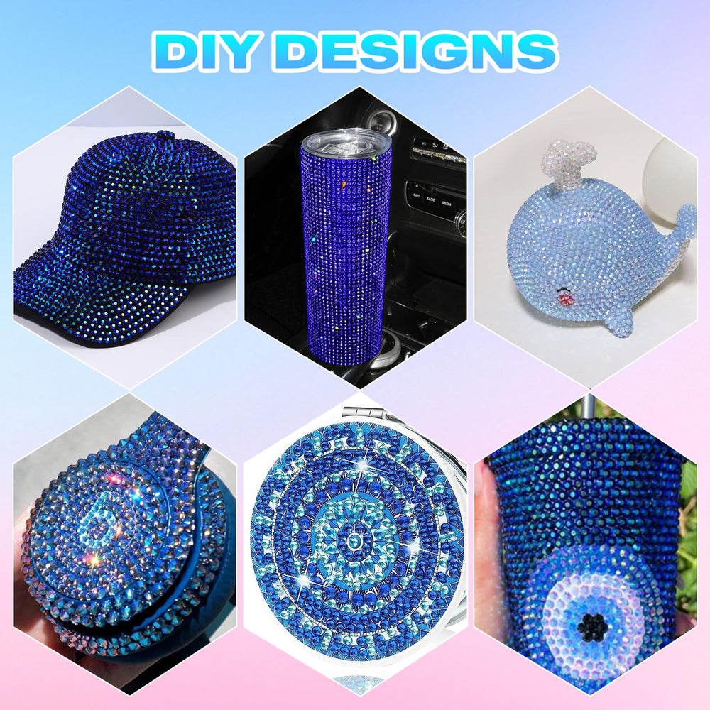AnoleAir gems used on nails and face showing sparkle for creative looks