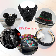 AnoleAir rhinestones applied to nails and face for detailed craft embellishment