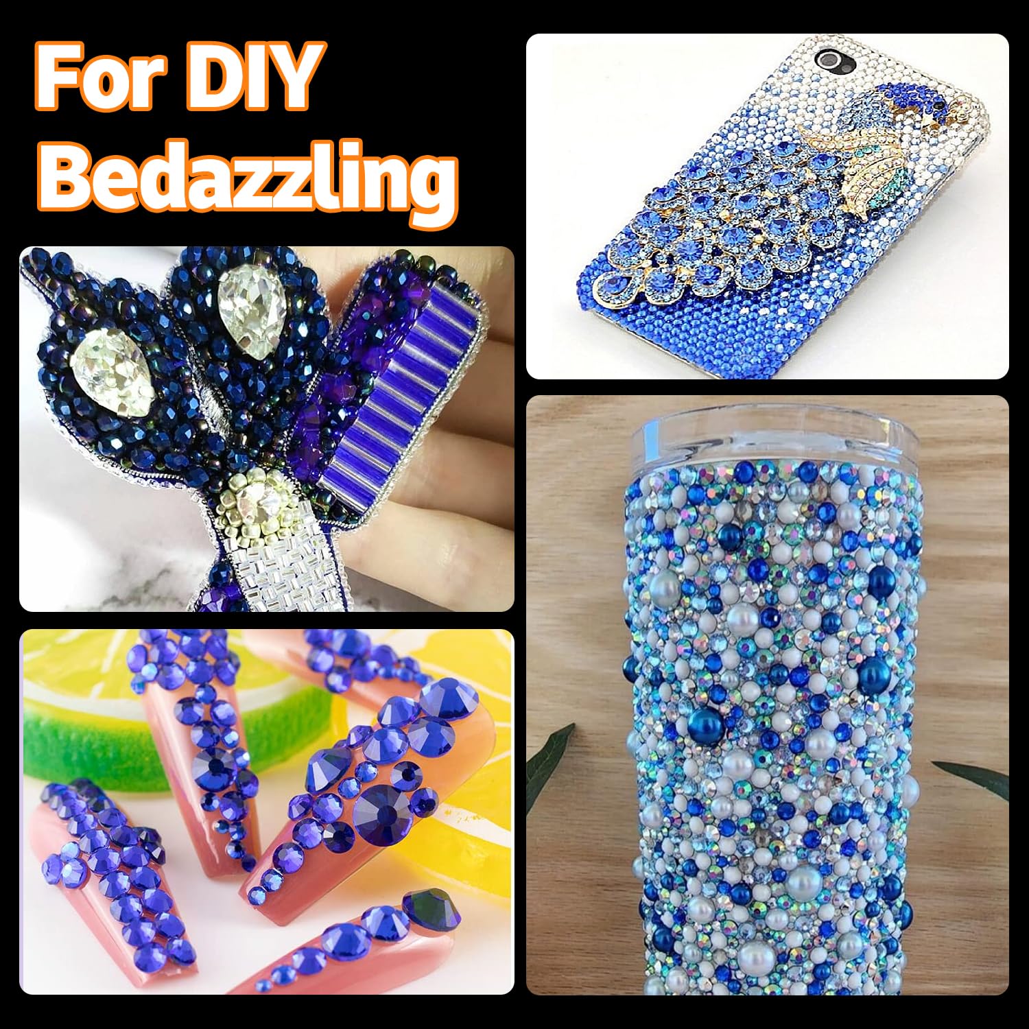 AnoleAir rhinestones applied to a manicure demonstrating wearable sparkle and secure placement