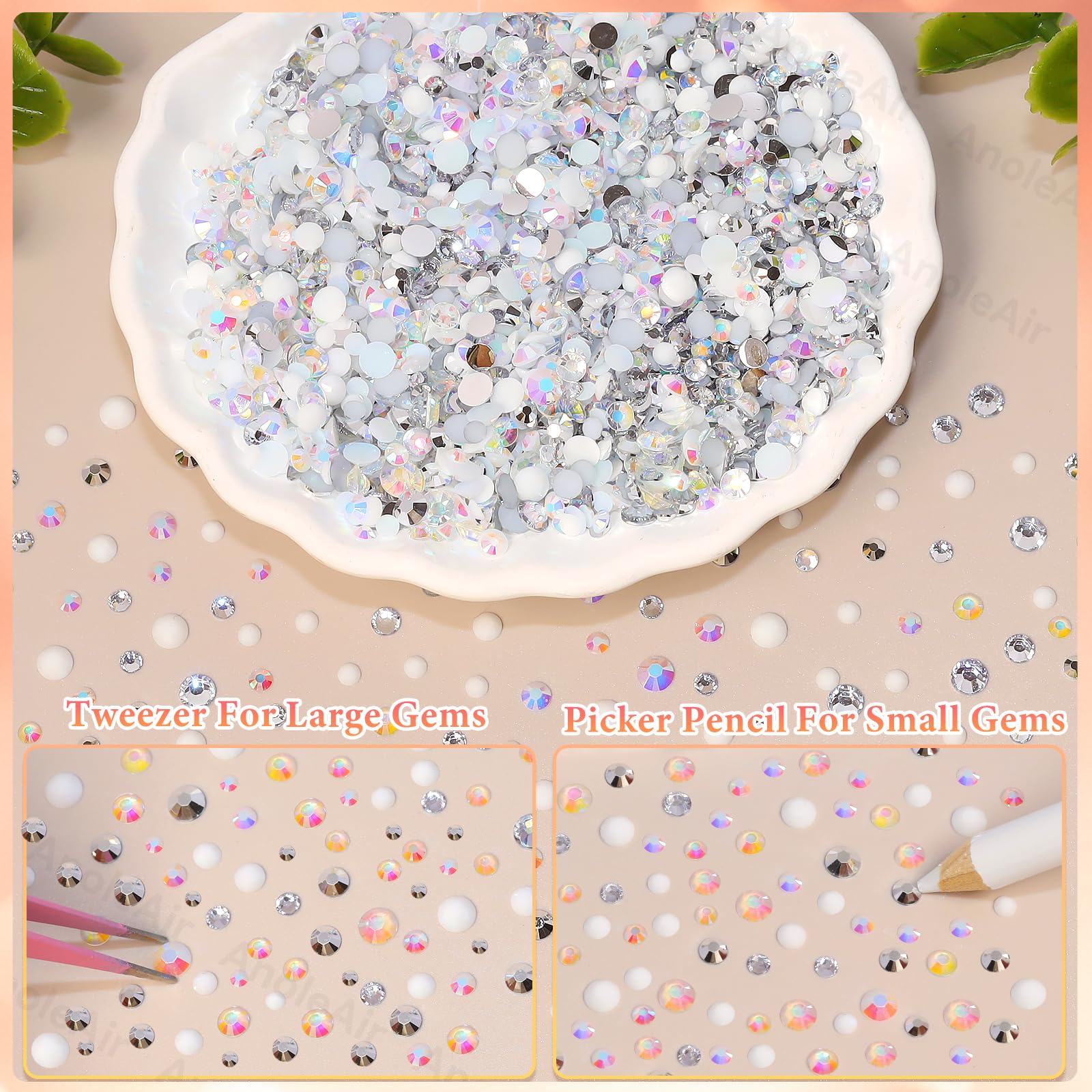 AnoleAir rhinestones applied to a tumbler showcasing reflective shine and finish