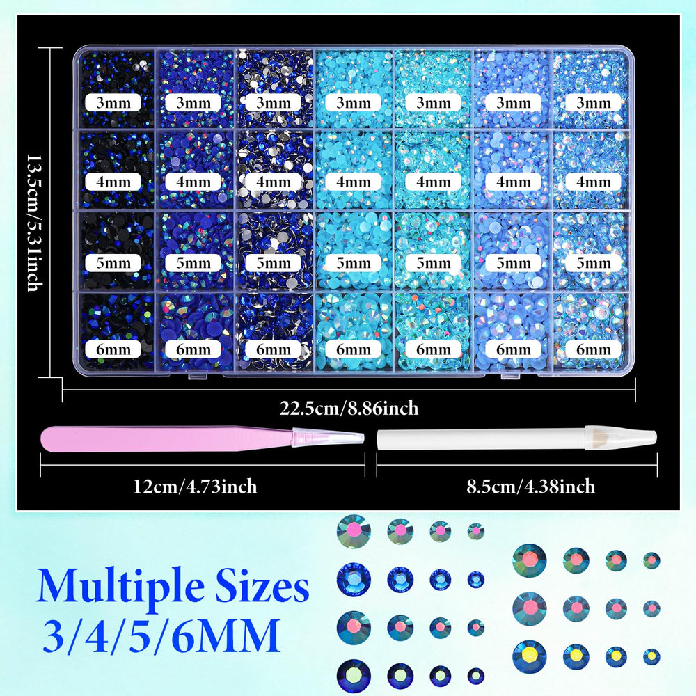 AnoleAir size comparison of 3mm–6mm gems showing scale for precise design planning