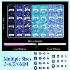 AnoleAir size comparison of 3mm–6mm gems showing scale for precise design planning