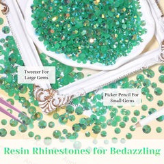 AnoleAir tweezer and pickup pencil beside rhinestones for precise, quick placement