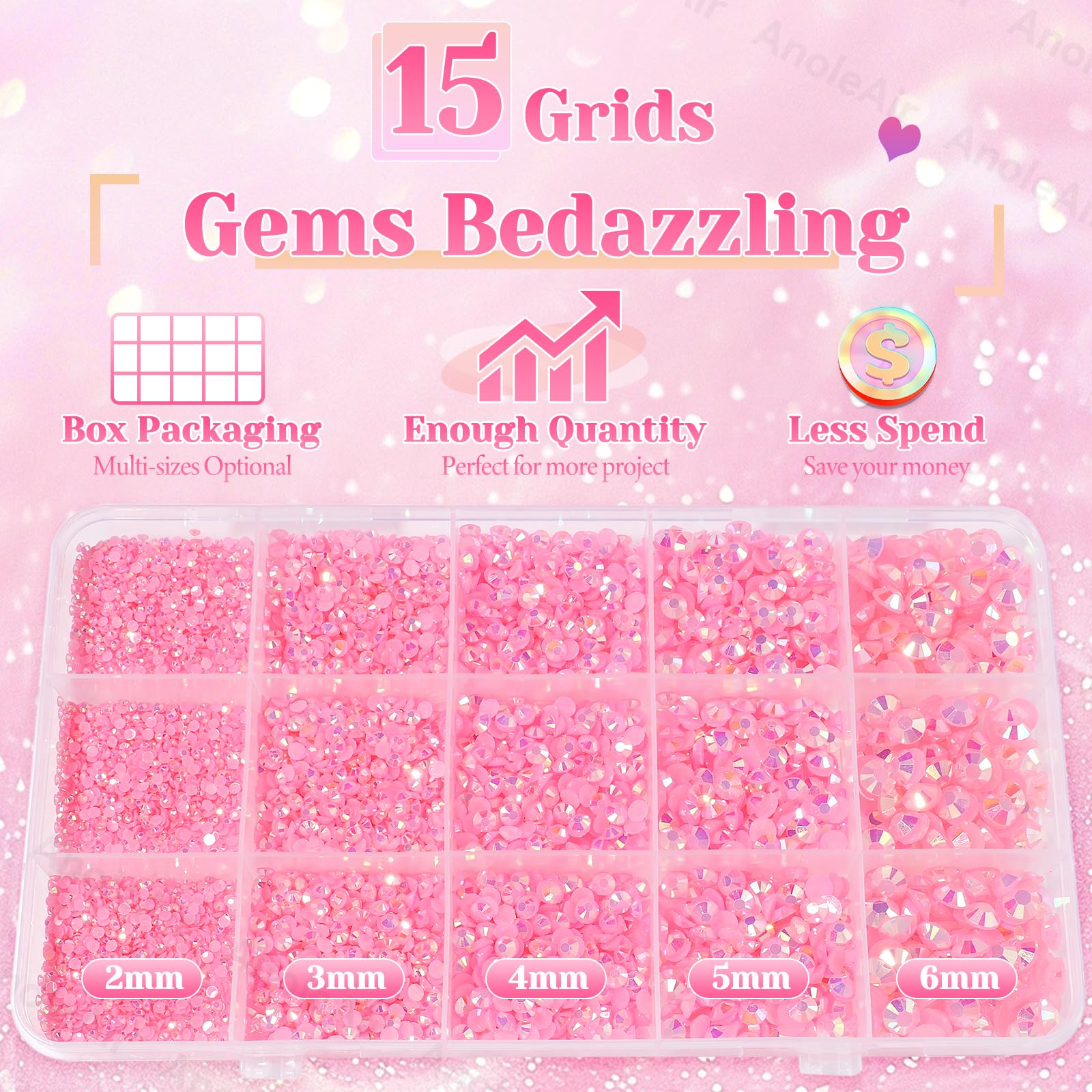 AnoleAir tweezer and pickup pencil set shown for precise gem placement