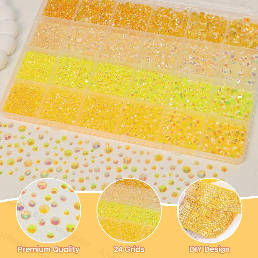 AnoleAir decorated tumbler with yellow gems adding vibrant personalized sparkle