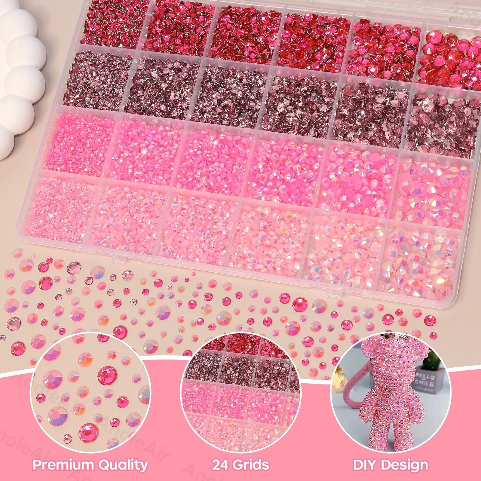 AnoleAir rhinestones adhered to a tumbler for long-lasting decorative effect