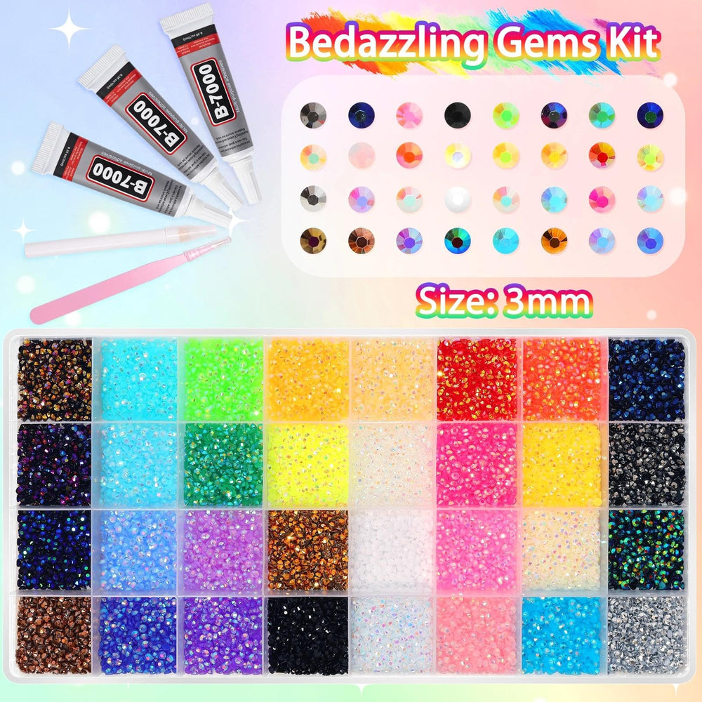 Anower close-up of multi color jelly rhinestones showcasing translucent vibrant hues