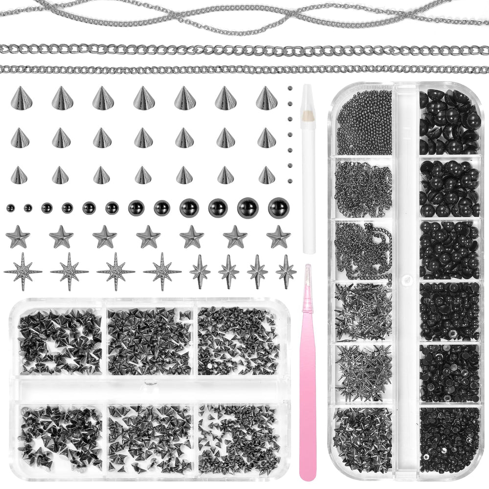 Anower front packaging showing mixed studs and pearls for quick selection
