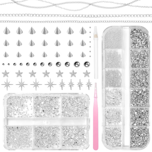Anower front view of silver pearls kit showing contents and variety benefits
