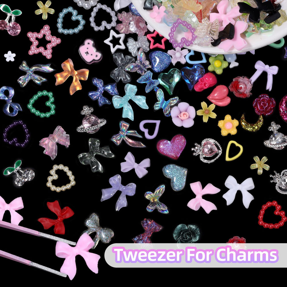 Anower size comparison of charms next to a ruler to show scale for design planning