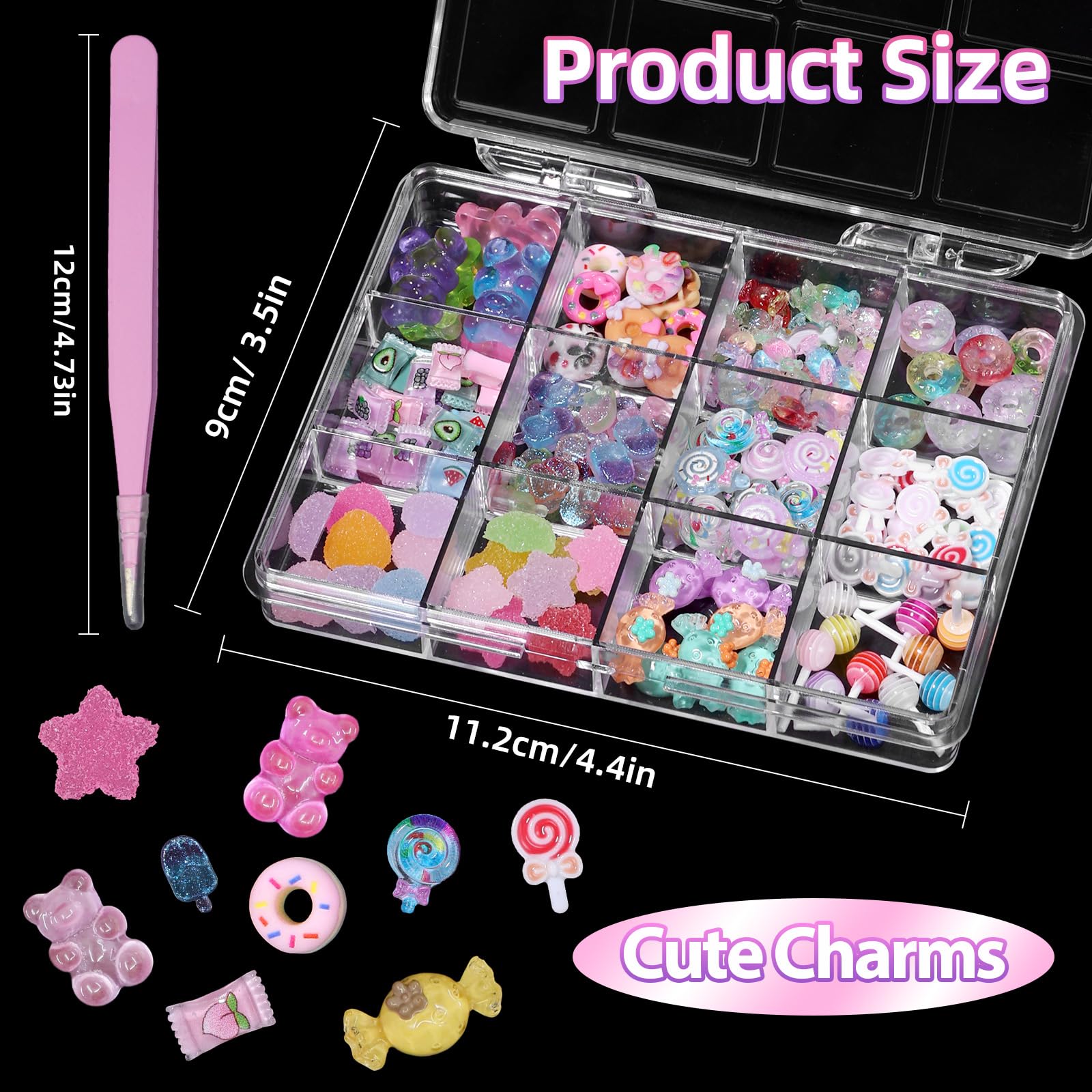 Anower charms with coin size comparison showing compact scale and fit