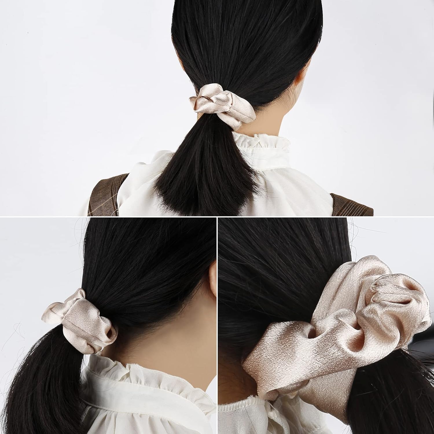 Antetek scrunchies arranged as wedding table favors for coordinated photos