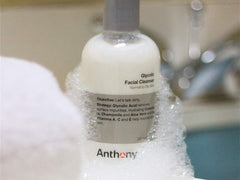 Anthony Glycolic 16 fl oz bottle beside common objects showing travel-ready size benefit
