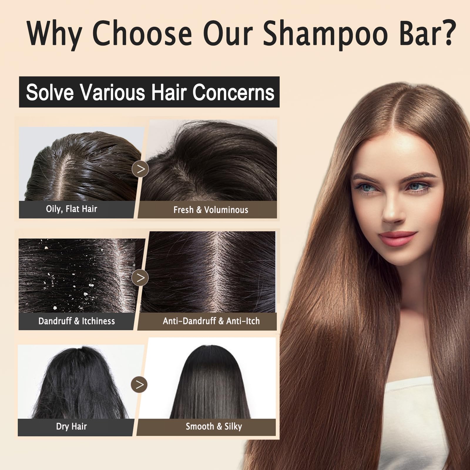 Anweina bar applied to wet hair showing easy scalp coverage