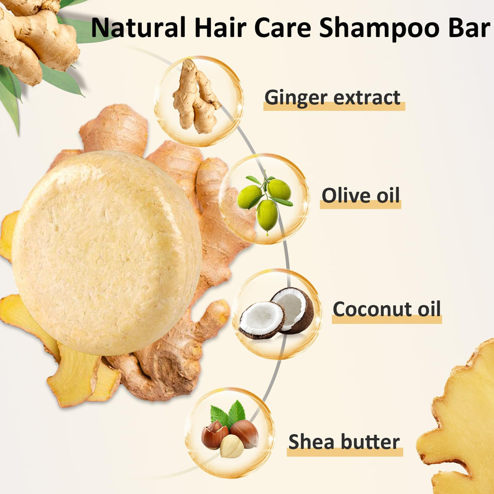 Anweina ingredients display ginger, shea butter and olive oil for nourishment