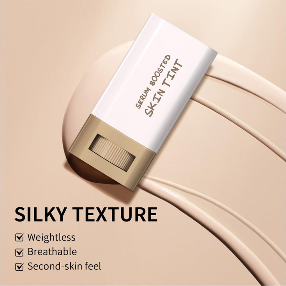 Anweina stick being applied to cheek demonstrating quick coverage and on-the-go use