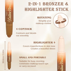 Anwuozu dual-ended detail showing contour and highlighter tips for precision