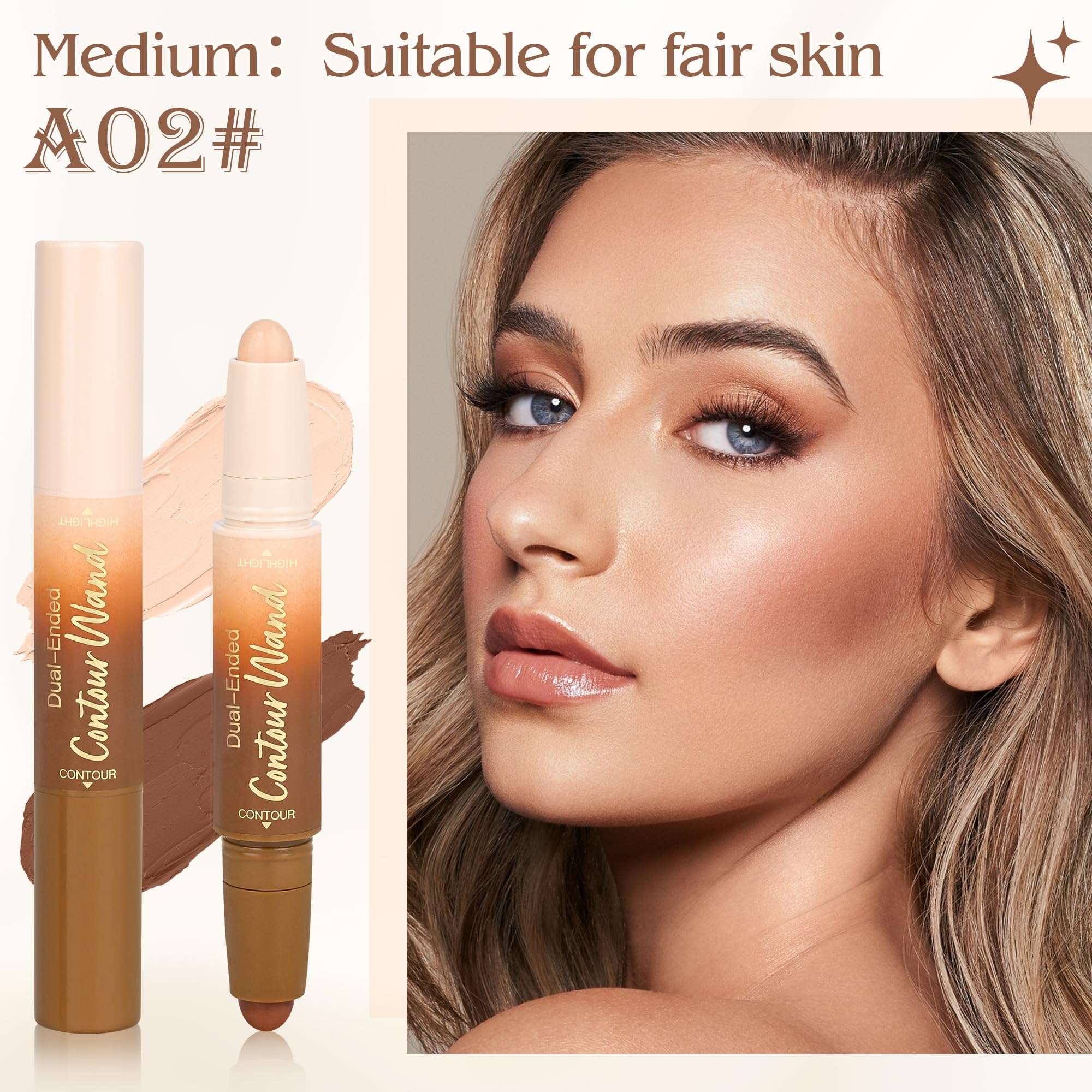 Anwuozu creamy swatches of contour and highlighter showcasing blendable texture and buildable finish