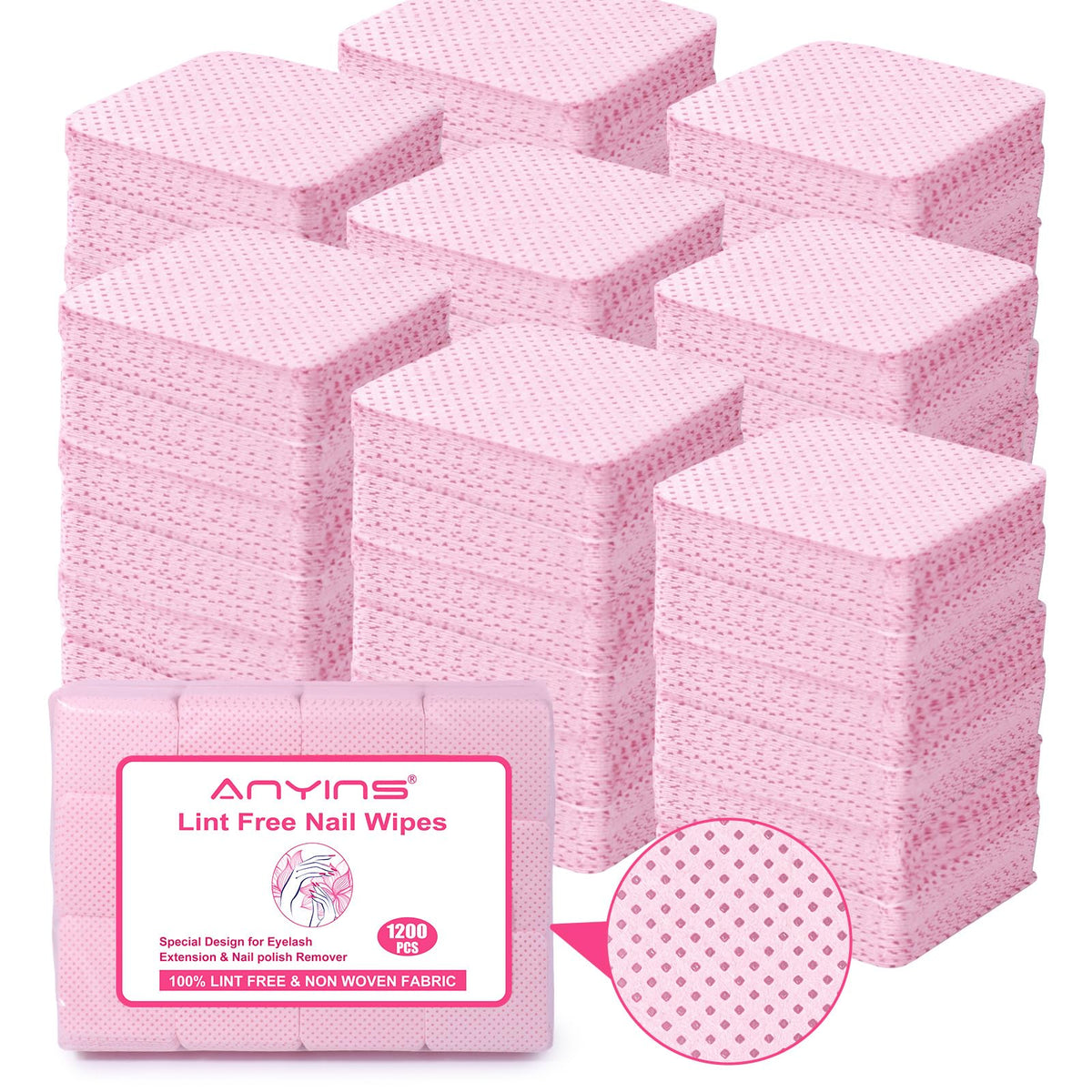 ANYINS front packaging showing 1200 count and resealable bag benefit