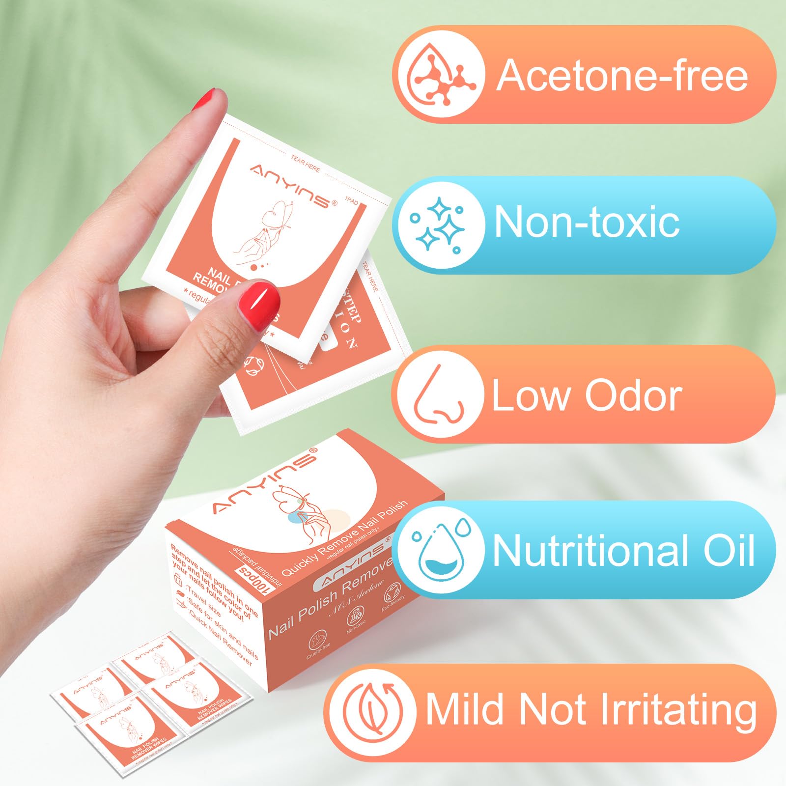 ANYINS nourishing oil texture on wipe showing conditioning benefit