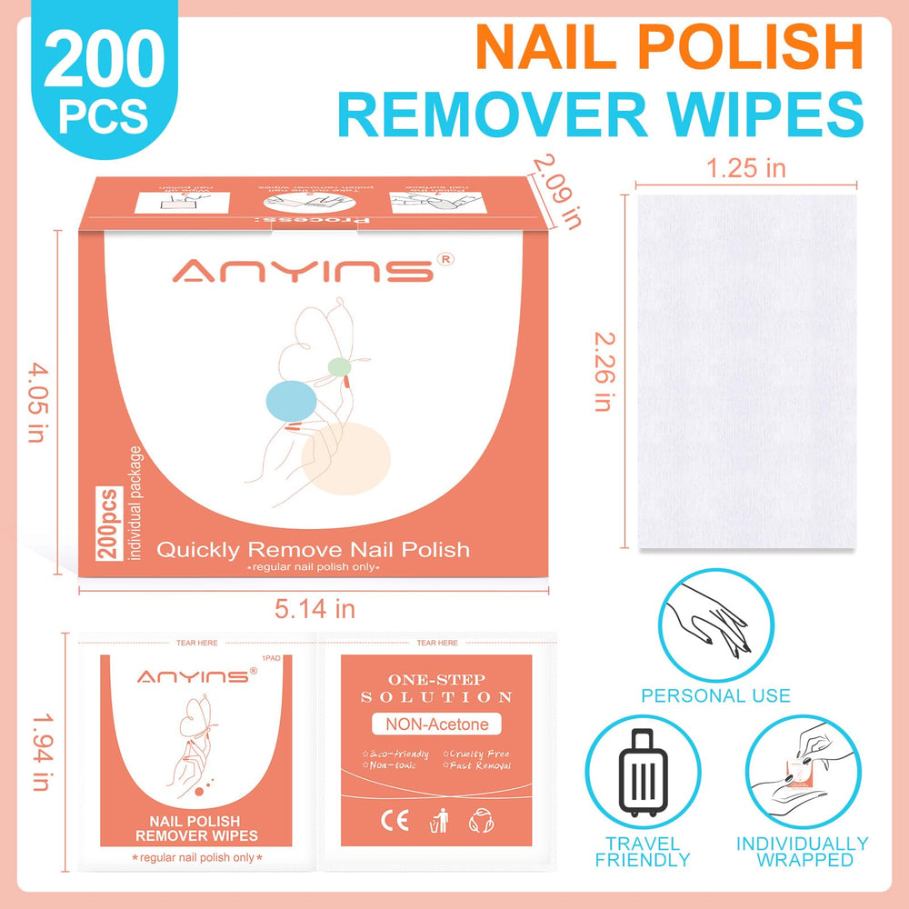ANYINS single pad unfolded close-up showing saturated wipe for effective removal