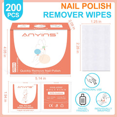 ANYINS single pad unfolded close-up showing saturated wipe for effective removal