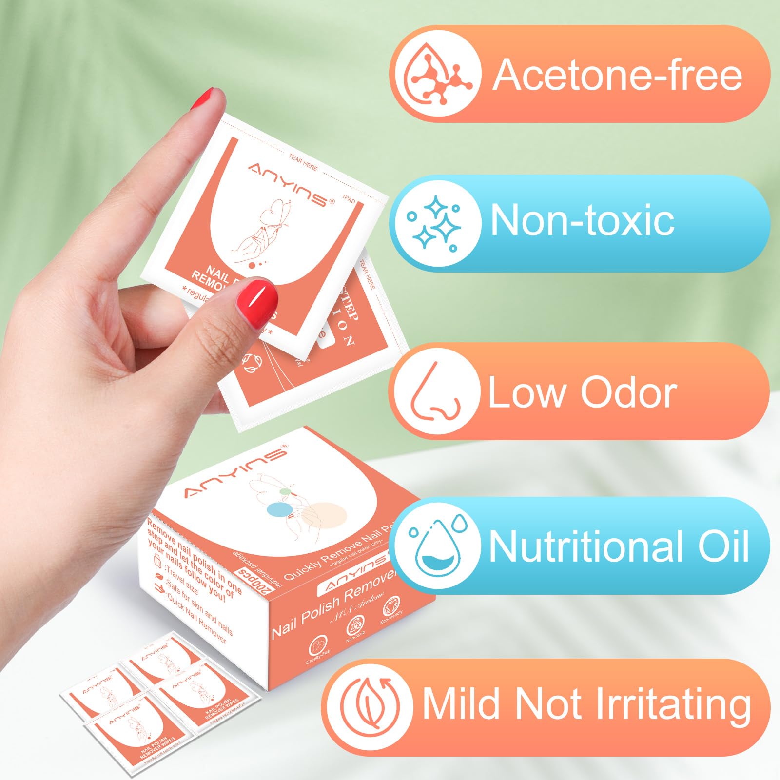 ANYINS pad texture with visible oil sheen nourishing nails and cuticles