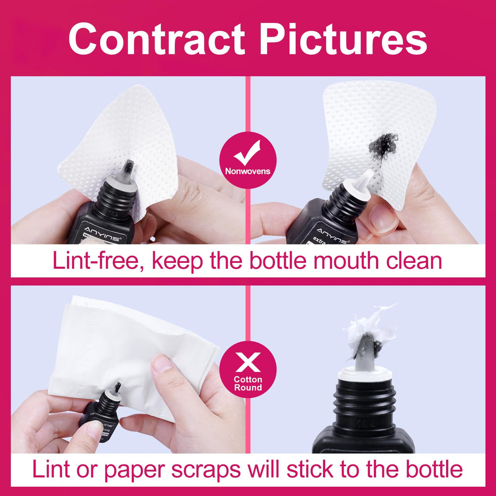 ANYINS wipe removing nail polish showing tear-resistant benefit