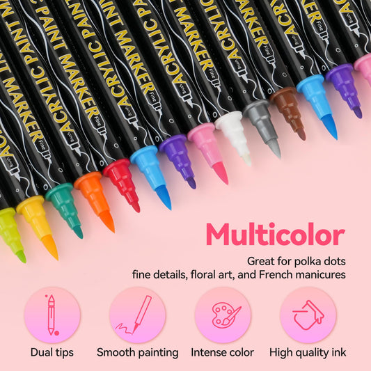 AnyMark dual-tip close-up displaying fine tip and brush tip for precise lines and smooth strokes