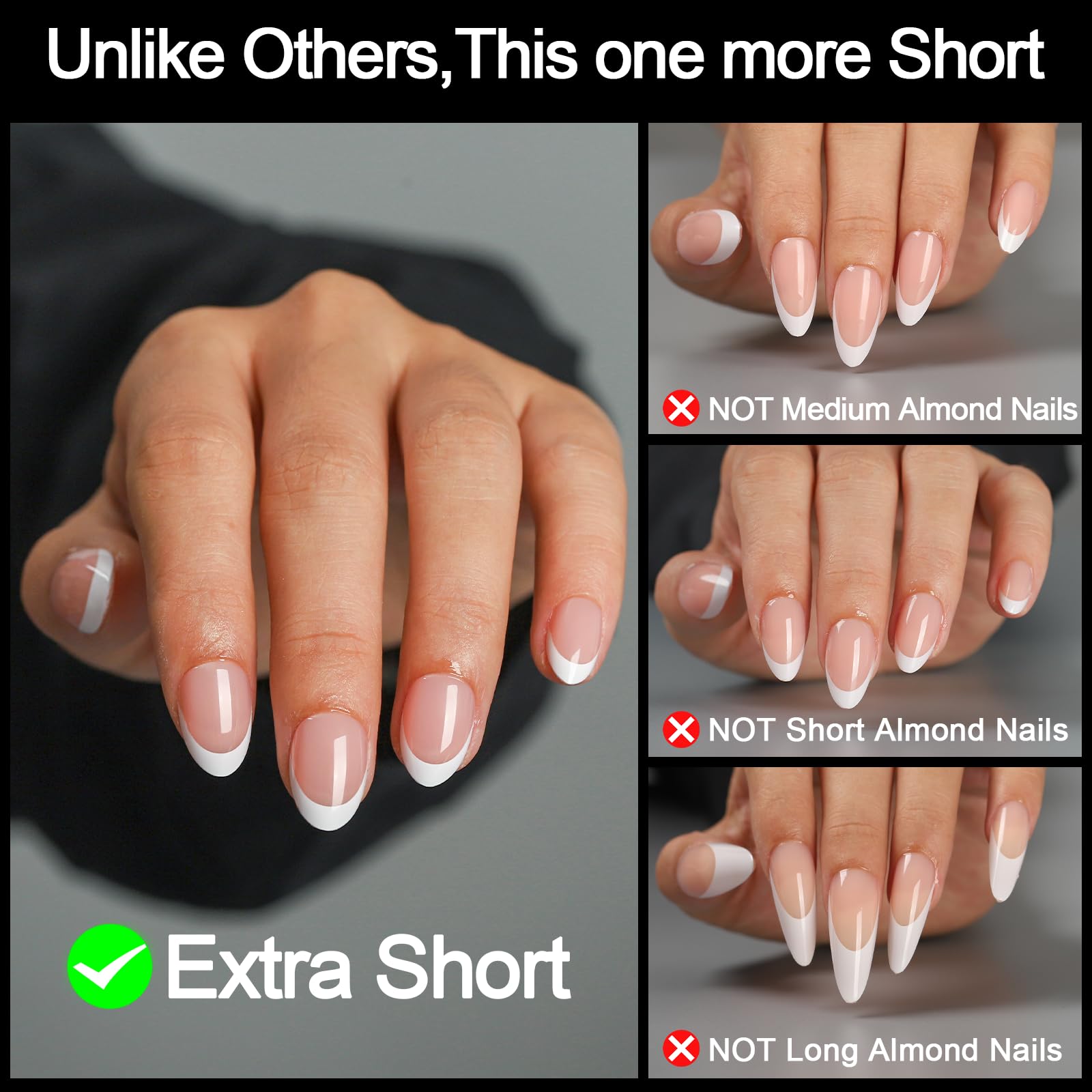 Anyos close-up of sealed gel French tip detail for durable glossy finish