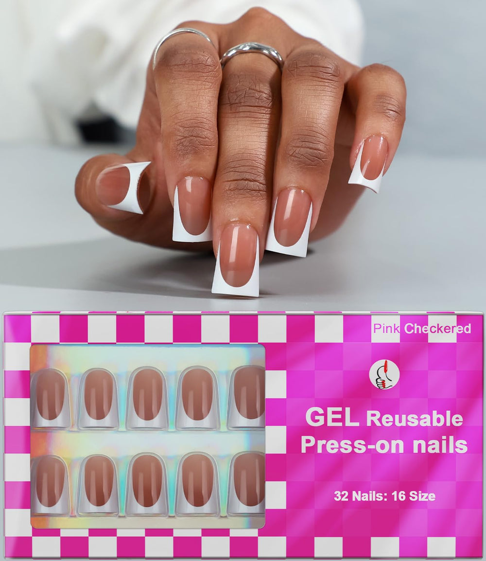 Anyos mocha French nails front packaging showing full kit and gloss